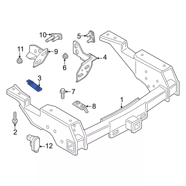 W721326S439 - Body: Trailer Hitch Nut Plate for Ford: F-250 Super Duty, F-350 Super Duty, F-450 Super Duty Image