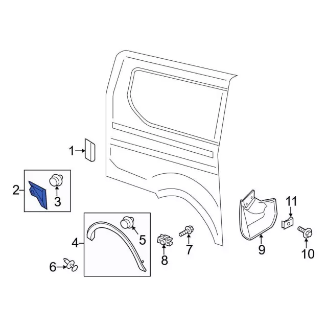 CK4Z6129396DA - : Side Molding for Ford: Transit-150, Transit-250, Transit-350, Transit-350 HD Image