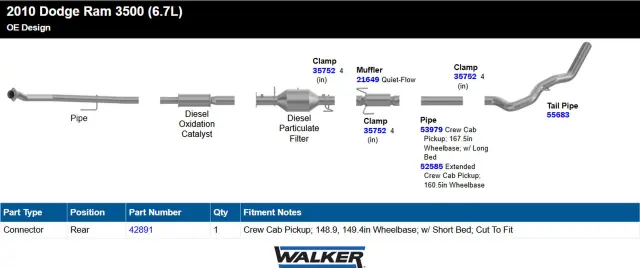 35752 - : Exhaust Clamp U Bolt, Maximum Diameter 4.000 IN for Walker Exhaust Image