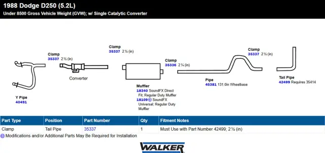 18109 - : SoundFX Universal Universal Exhaust Muffler 2.5" Inlet (ID) 2.25" Outlet (ID) for Walker Exhaust Image
