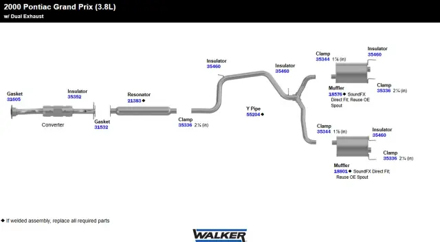 18801 - Exhaust: SoundFX Direct Fit Exhaust Muffler 1.875" Inlet (ID) 2.25" Outlet (ID) for Walker Exhaust Image