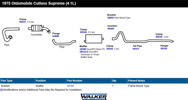 35210 - : Exhaust System Hanger for Walker Exhaust Image
