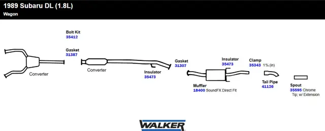 35412 - : Exhaust Bolt and Spring for Walker Exhaust Image