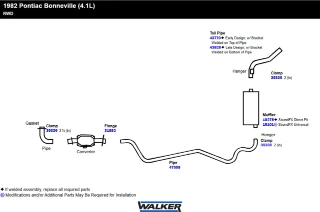 18101 - Exhaust: SoundFX Universal Universal Exhaust Muffler 2" Inlet (ID) 2" Outlet (ID) for Walker Exhaust Image