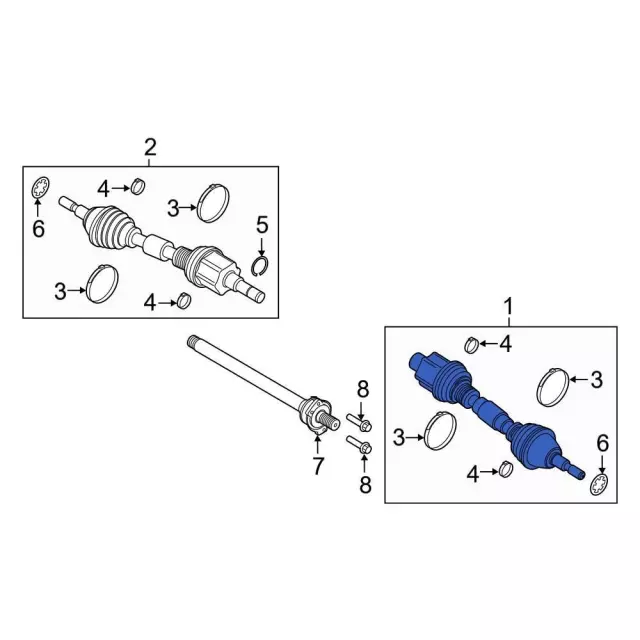Shaft Front Axle - Ford (K2GZ3B436AK)
