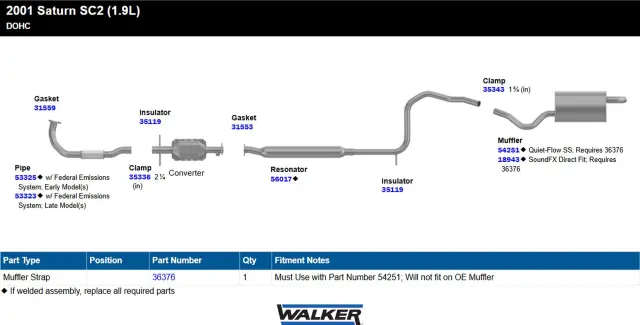 36376 - : Exhaust Muffler Strap for Walker Exhaust Image