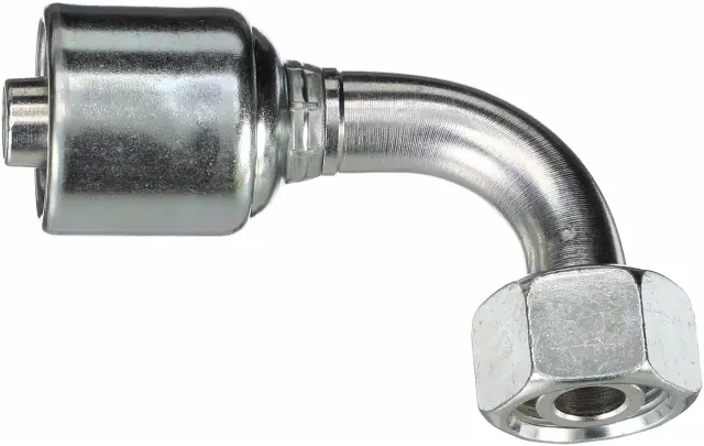 G256550612 - : Female DIN 24 Cone Swivel - Light Series with O-Ring - 90 Bent Tube (MegaCrimp) for Gates Image