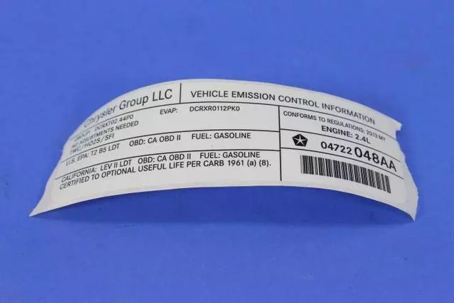 4722048AA - : Veci Label Label for Mopar Image
