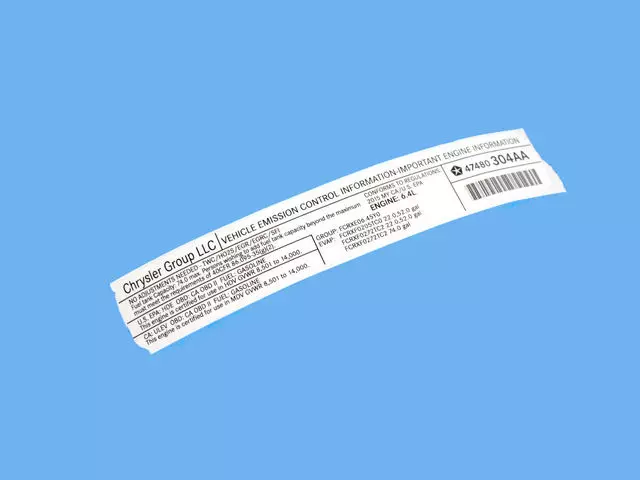 47480304AA - : Vehicle Emission Control Information Label for Ram: 3500 Image