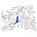 MC3Z1624347AH - Body: Upper Center Pillar Trim for Ford Image
