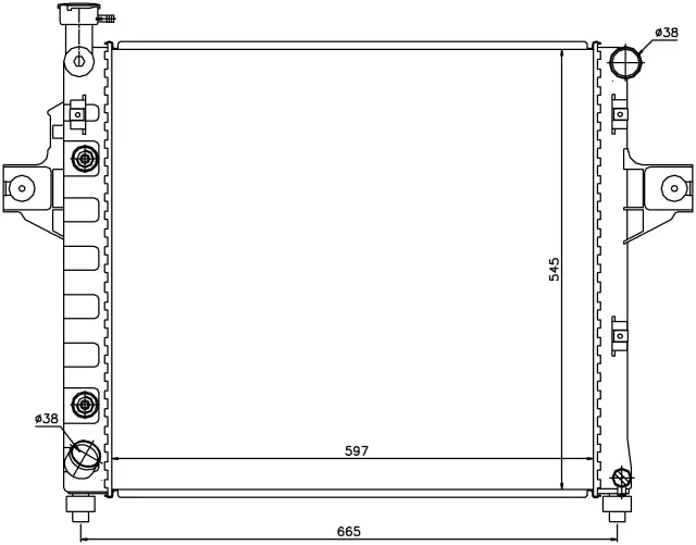 61009 - : Radiator - Replaces JEEP K52079428AC, K52079428AD, K52079428 for NISSENS Image