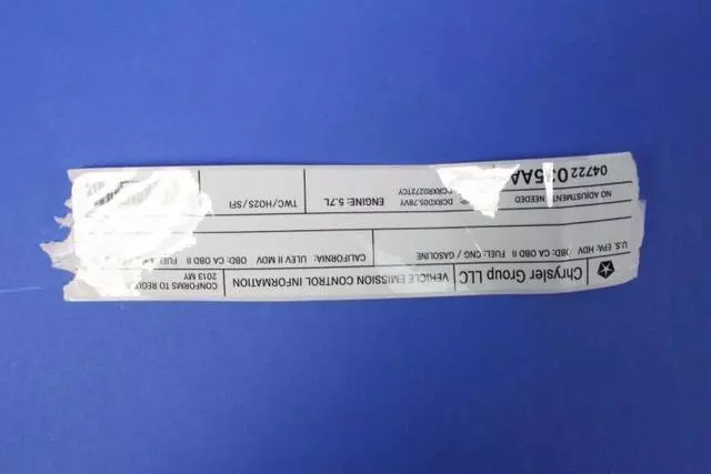 4722035AA - Labels: Vehicle Emission Control Information Label for Ram: 2500 Image