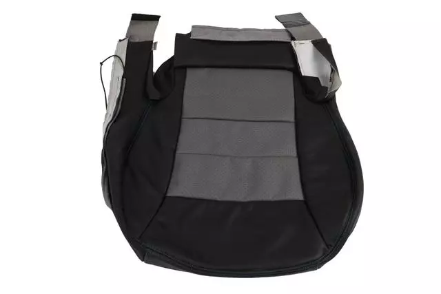 19293125 - : Ebony and Dark Titanium Driver Seat Cushion Coverr with Hydro Blue Stitching for GM Image