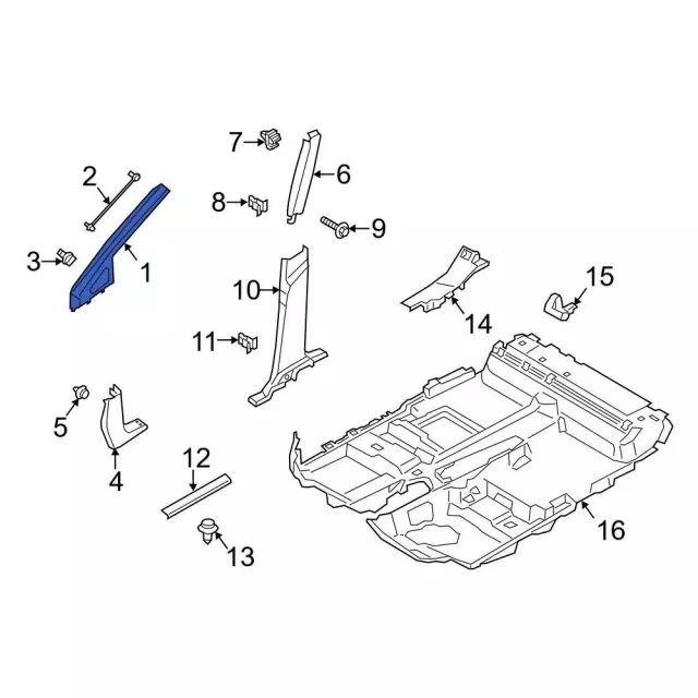 JT1Z6103599AE - : Windshield Pillar Trim for Ford: Transit Connect Image