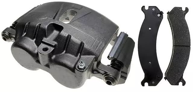 Front Disc Brake Caliper Assembly with Semi-Metallic Pads (Loaded Fleet), Remanufactured - GM (19306626)