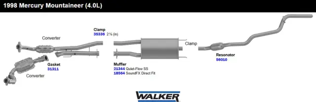 18564 - : SoundFX Direct Fit Exhaust Muffler 2.25" Inlet (OD) 2" Outlet (ID) for Walker Exhaust Image