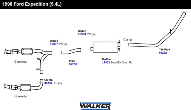 18921 - : SoundFX Direct Fit Exhaust Muffler 2.5" Inlet (ID) 2.25" Outlet (ID) for Walker Exhaust Image