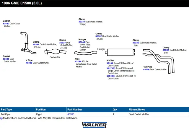 17849 - : Exhaust Muffler for Walker Exhaust Image