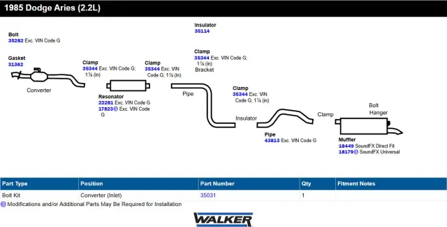 17823 - : Exhaust Resonator for Walker Exhaust Image