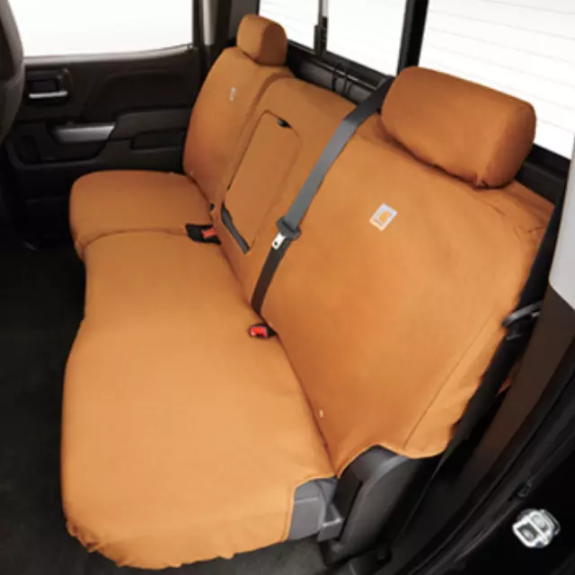 84277443 - Interior: Cover Carhartt Rear Split-bench Seat for Chevrolet: Silverado 2500 HD, Silverado 3500 HD, Suburban, Tahoe | GMC: Sierra 1500, Sierra 2500 HD, Sierra 3500 HD, Yukon, Yukon XL Image