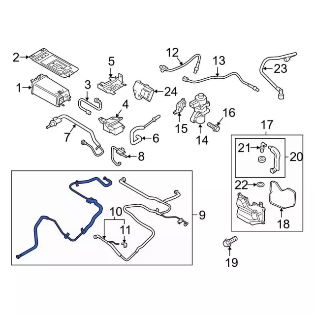 HG9Z9D661H - Emission System: Tube Assembly for Ford: Fusion, Police Responder Hybrid, SSV Plug-In Hybrid | Lincoln: MKZ Image