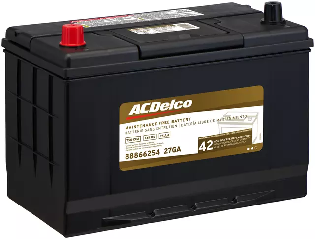 27GA - Electrical, Charging and Starting: Vehicle Battery for Acura: SLX | Dodge: B150, B1500, B250, B2500, B350, B3500, D150, D250, D350, Dakota, Durango, Ram 1500, Ram 1500 Van, Ram 2500, Ram 2500 Van, Ram 3500, Ram 3500 Van, Ramcharger, W150, W250, W350 | Ford: E-250 Econoline Club Wagon, E-350 Econoline, E-350 Econoline Club Wagon, F-150, F-250, F-350 | INFINITI: EX37, Q45, QX56 | Isuzu: Pickup, Trooper, VehiCROSS | Lexus: LS460 | Mazda: B2200 | Mitsubishi: Mighty Max | Nissan: 200SX, 240SX, 300ZX, 720, D21, Maxima, Pathfinder | Toyota: Land Cruiser Image