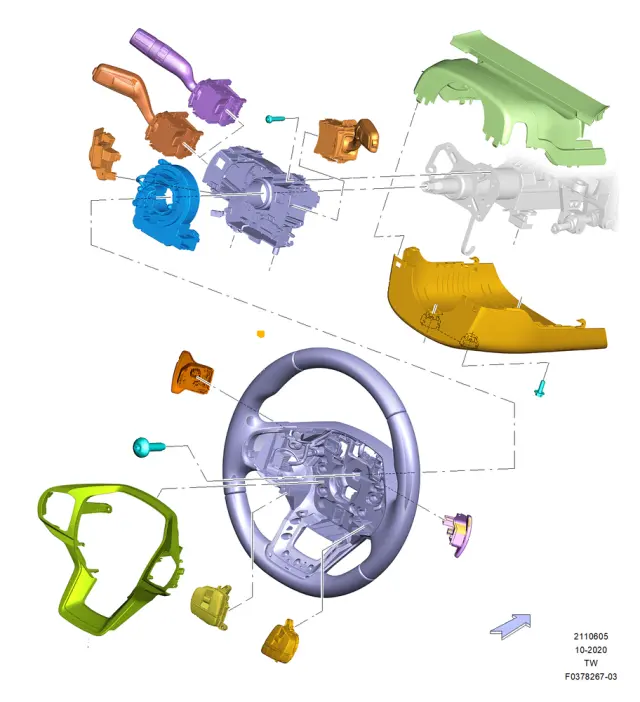 MB5Z3600AC - Steering: Steering Wheel for Ford Image