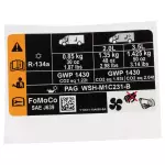 KK3Z9900014U - : AC Label for Ford: E-Transit, Transit-150, Transit-250, Transit-350, Transit-350 HD Image
