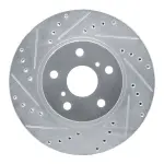 63176028L - : DFC Brake Rotor - Drilled and Slotted - Silver for DYNAMIC FRICTION Image