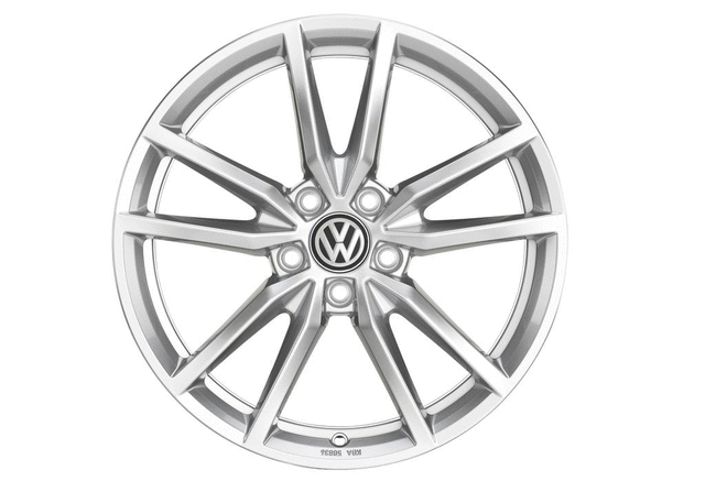 5G0071498A88Z - : 18 Inch Pretoria Wheel - Sterling Silver for Volkswagen: Golf, Golf SportWagen, GTI, Jetta Image