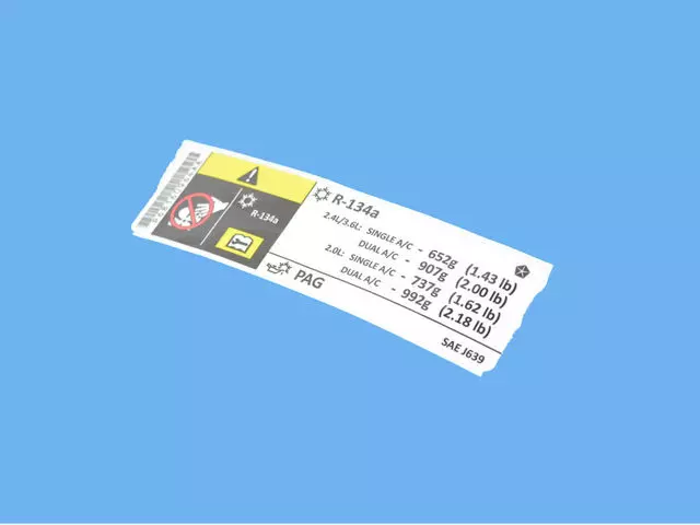 Air Conditioning System Label - Mopar (68160964AA)