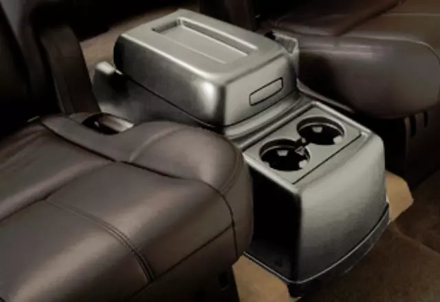 22790667 - Interior: Rear Floor Console, 2nd Row With Bucket Seats for Cadillac: Escalade, Escalade ESV | Chevrolet: Suburban 1500, Suburban 2500 | GMC: Yukon, Yukon XL 1500, Yukon XL 2500 Image