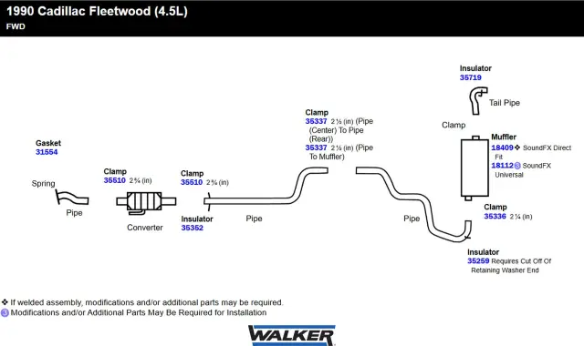 18112 - : SoundFX Universal Universal Exhaust Muffler 2.5" Inlet (ID) 2.25" Outlet (ID) for Walker Exhaust Image
