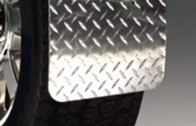 F81Z16A550DA - Exterior: Splash Guards, Diamond Plate - Rear for Ford: E-350 Super Duty, E-450 Super Duty, F-250 Super Duty, F-350 Super Duty, F-450 Super Duty, F-550 Super Duty Image