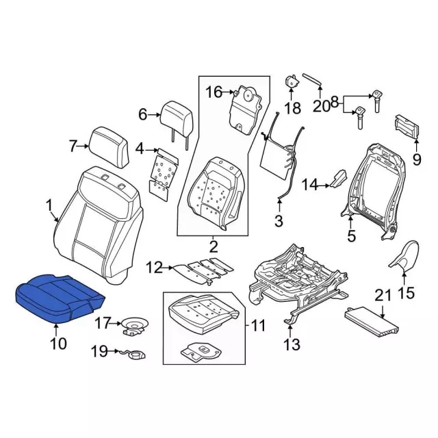 NL3Z1662901GC - Body: Cushion Cover for Ford Image