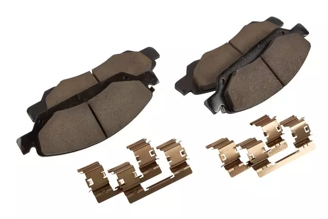 1711243 - Brakes: ACDelcoâ„¢ Disc Brake Pad Set for Cadillac: Escalade, Escalade ESV | Chevrolet: Silverado 1500, Silverado 1500 LD, Suburban, Tahoe | GMC: Sierra 1500, Sierra 1500 Limited, Yukon, Yukon XL Image