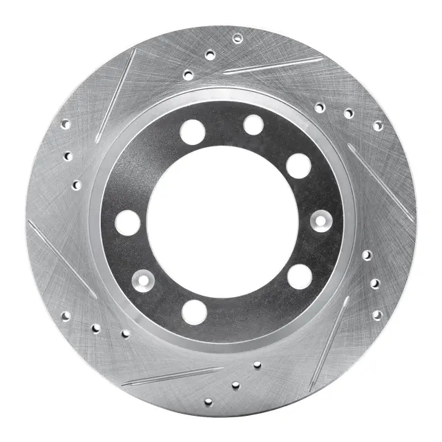 63102006L - Brakes &amp; Brake Parts: DFC Brake Rotor - Drilled and Slotted - Silver for DYNAMIC FRICTION Image