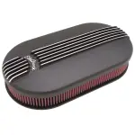 41193 - : Pro-Flo Black Large Oval Cast Air Cleaner for Dual-Quads - 2.4" Element for Edelbrock Image