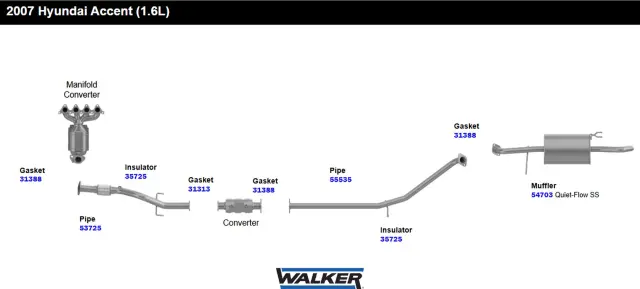 54703 - : Exh Muffler Assembly for Walker Exhaust Image