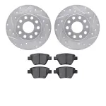 750274060 - : DFC Rotors-Drilled and Slotted-Silver with 5000 Advanced Brake Pads for DYNAMIC FRICTION Image