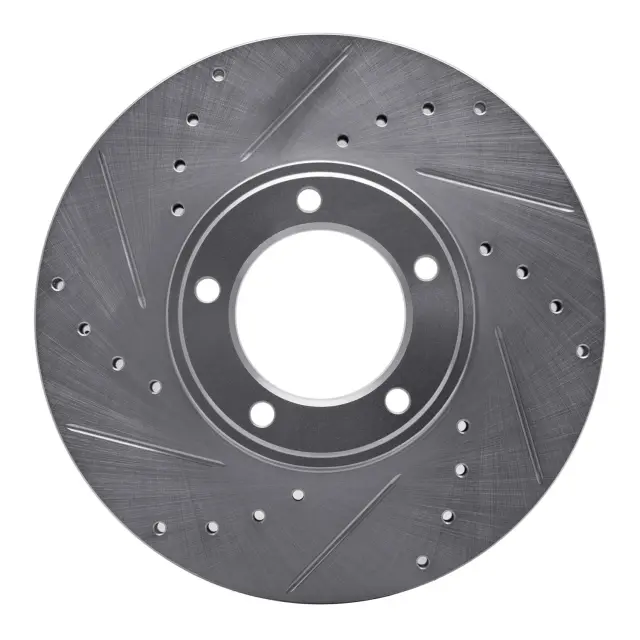 63120001L - Brakes &amp; Brake Parts: DFC Brake Rotor - Drilled and Slotted - Silver for DYNAMIC FRICTION Image
