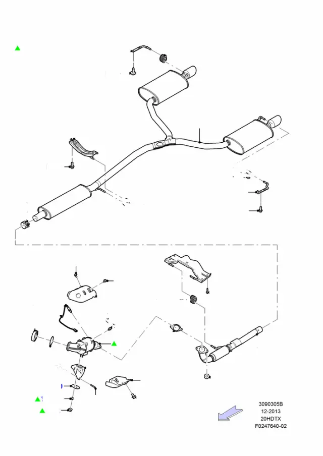 BB5Z9G444A - Emission System: Lower Oxygen Sensor for Ford Image