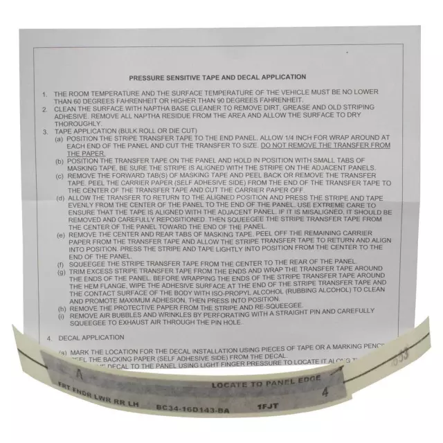 BC3Z6120001BC - Body: Stripe Tape for Ford: F-250 Super Duty, F-350 Super Duty, F-450 Super Duty Image