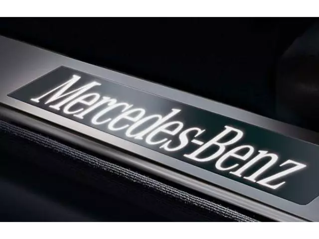 66890160 - Exterior: Illuminated Door Sills (Set Of 2) - Beige for Mercedes-Benz: SL55 AMG, SL550, SL600, SL63 AMG, SL65 AMG, SLR McLaren, SLS AMG Image