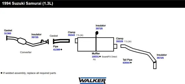 18331 - : SoundFX Direct Fit Exhaust Muffler 1.75" Inlet (ID) 1.5" Outlet (ID) for Walker Exhaust Image