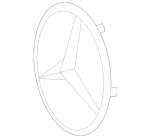8179500 - Attachment Parts: Mercedes Star for Mercedes-Benz: AMG GT 43, AMG GT 53, AMG GT 63, AMG GT 63 S, EQE 350 SUV, EQE 350+ SUV, EQE 500 SUV, EQE AMG SUV, EQS 450 SUV, EQS 450+ SUV, EQS 580 SUV, G550, G63 4x4 Squared AMG, G63 AMG, GLB35 AMG, GLC300, GLC43 AMG, GLC63 AMG, GLE350, GLE450, GLE450e, GLE53 AMG, GLE580, GLE63 AMG S, GLS450, GLS580, GLS63 AMG Image