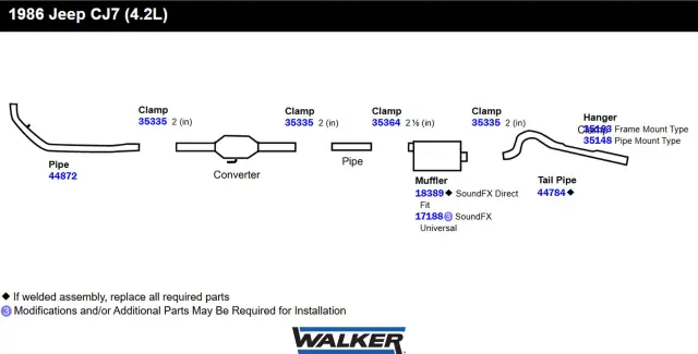 17188 - : SoundFX Universal Universal Exhaust Muffler 2" Inlet (ID) 2.125" Outlet (ID) for Walker Exhaust Image