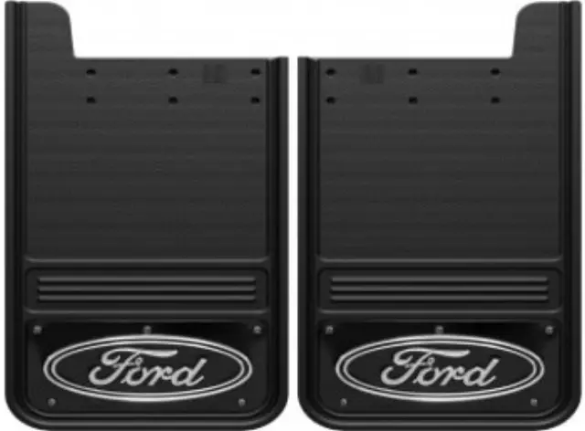 Splash Guards - Gatorback By Truck Hardware, Rear Pair, W/Ford Oval Black Wrap Decal - Ford (VHL3Z-16A550-K)