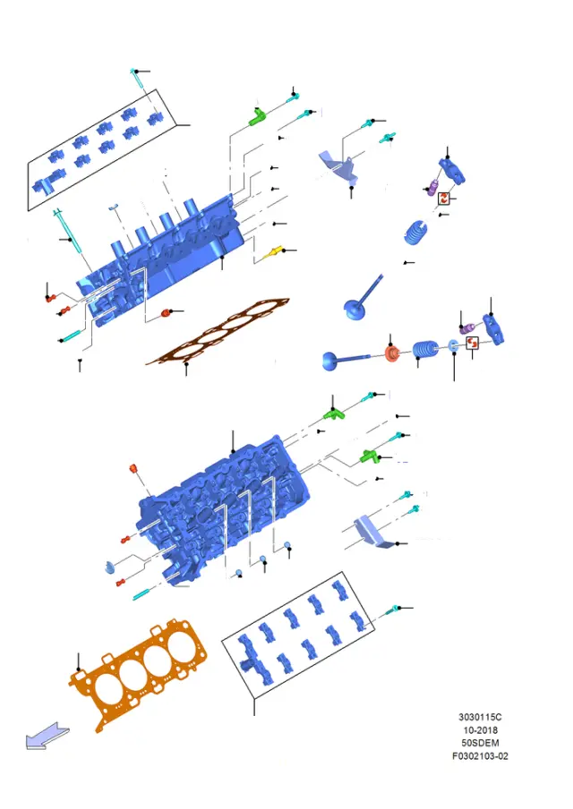 GL3Z6049B - Engine: Cylinder Head for Ford Image