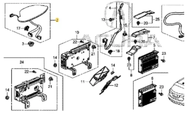 39150TZ6A11ZB - : Roof Antenna - Dark Cherry Pearl for Acura Image